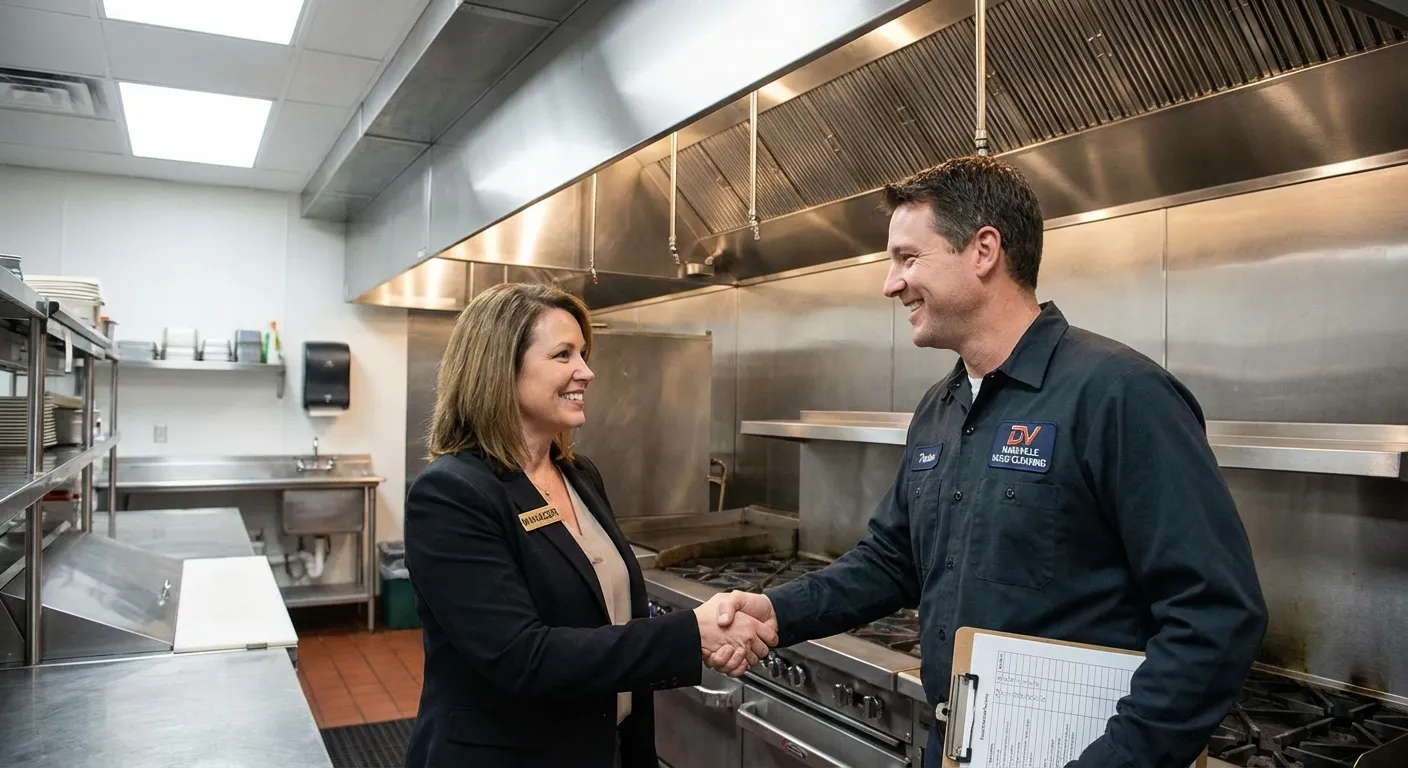 Satisfied restaurant owner with Nashville Hood Cleaning Pros professional
