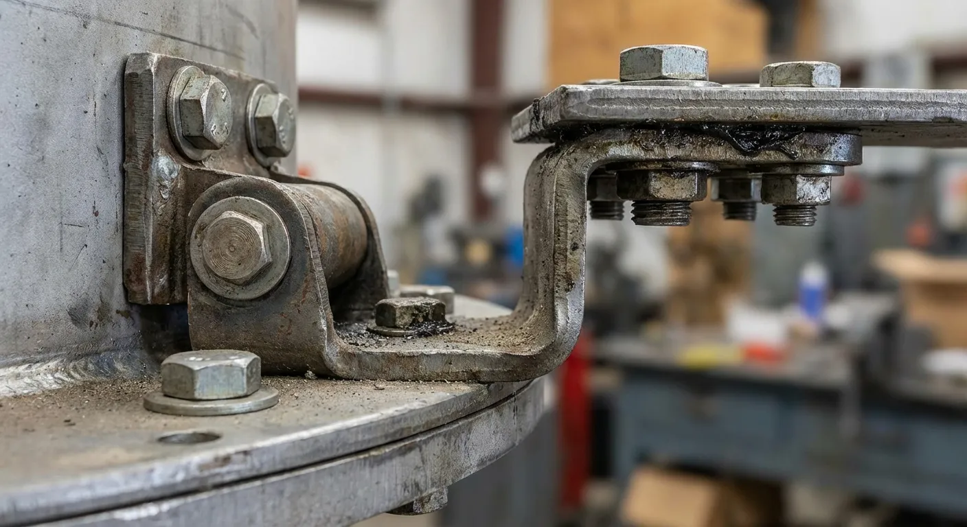 Close-up of heavy duty exhaust fan hinge kit hardware