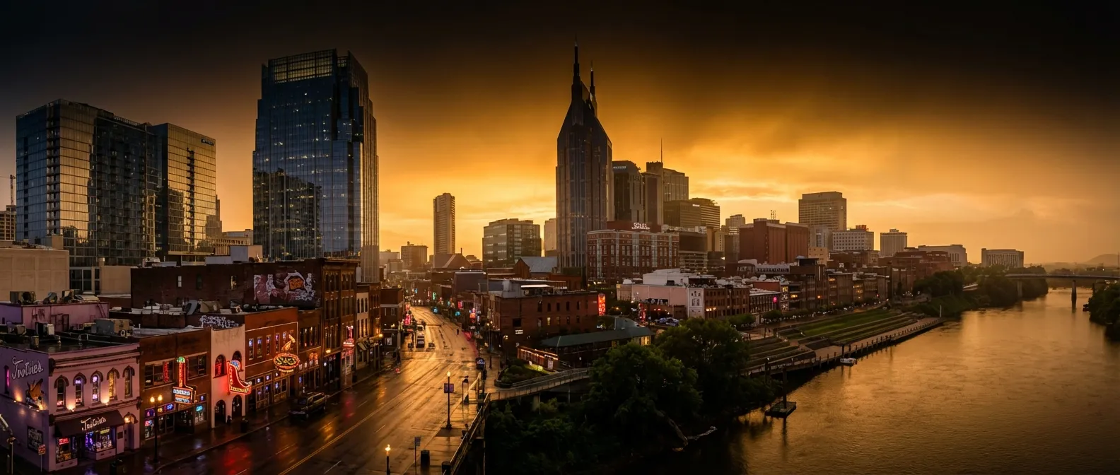 Nashville Hood Cleaning Pros van parked outside a Music City restaurant